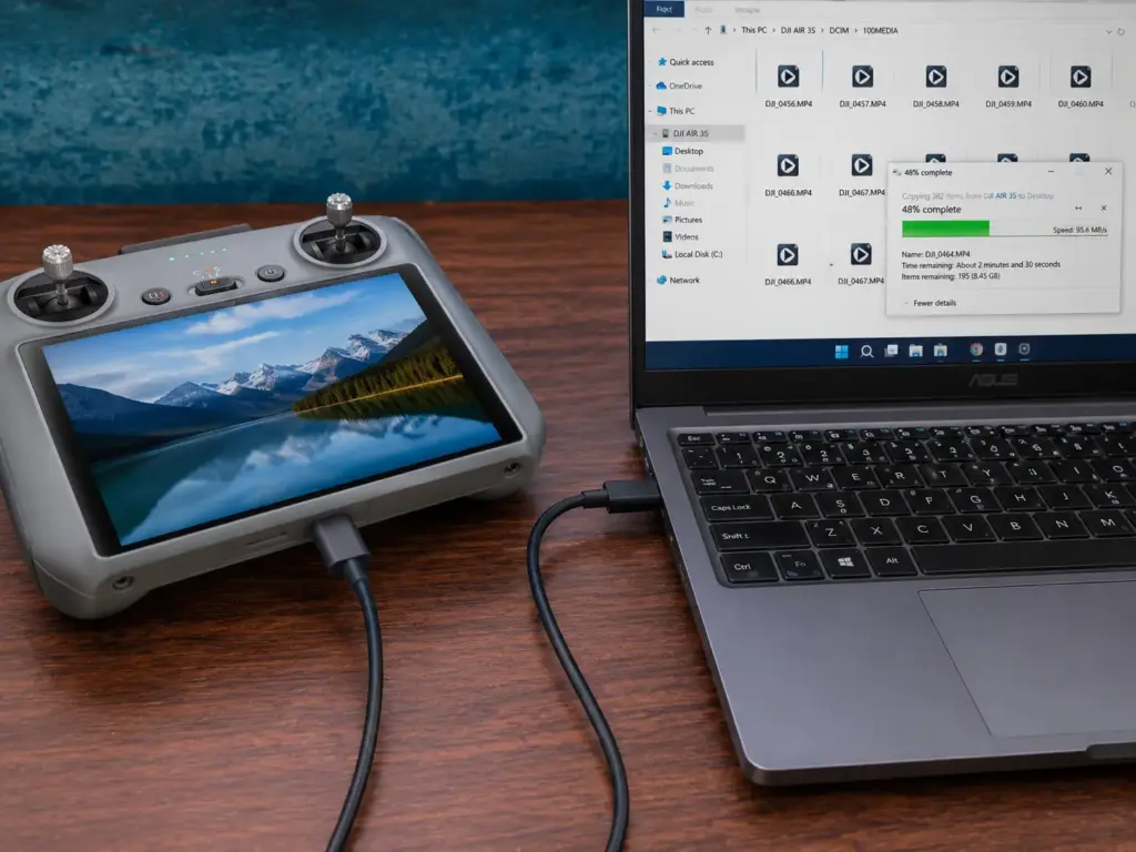 How to transfer drone photos and videos from a DJI RC by aerialgo